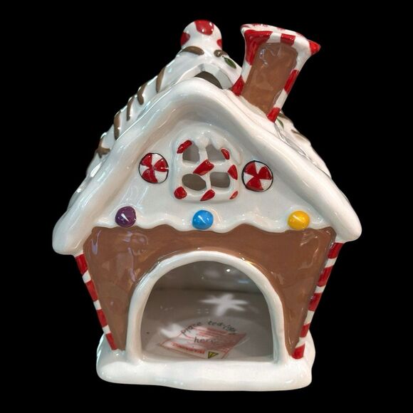 Vtg 2012 Blue Sky Clayworks "Dancing Gingerbread Bakery" Tea Light Candleholder - Picture 5 of 15